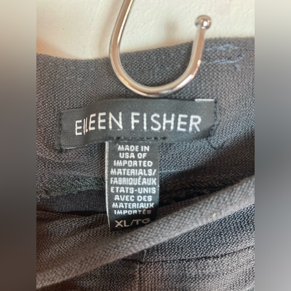 Eileen Fisher Pants XL Gray/Black Straight Leg Ponte Knit Pull On Crop - Picture 5 of 6